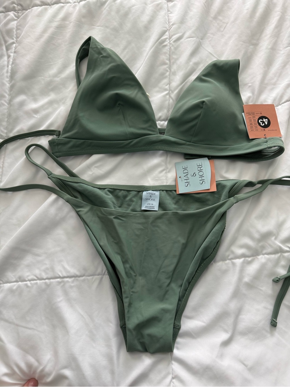 Shade & Shore Sage Green Triangle Bikini Top